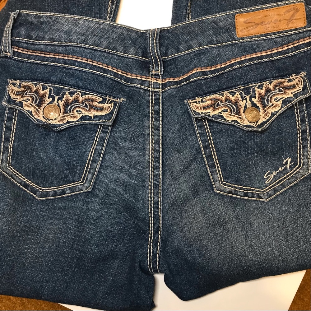 Seven7 Embroidered Bootcut Jeans Medium Wash Size 10